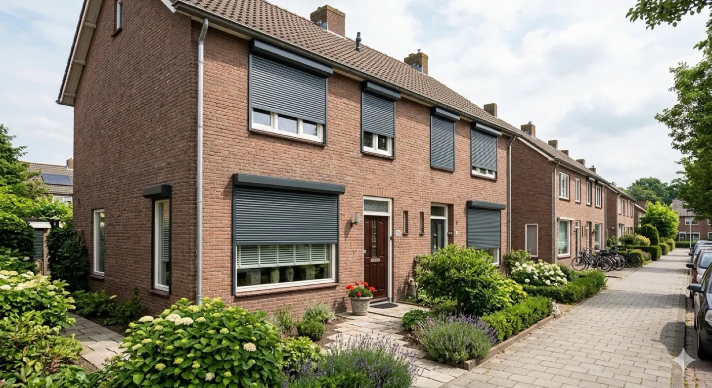 Twee-onder-een-kapwoning met antraciet rolluiken